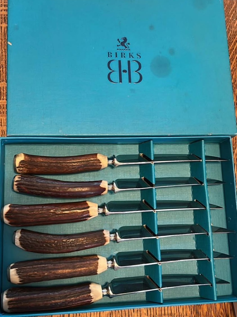 BIRKS Vintage Antler-Handle Steak Knives